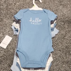 Carter's Baby Boy Blue Onesie Soft Cotton Set Of 5 Size 3M